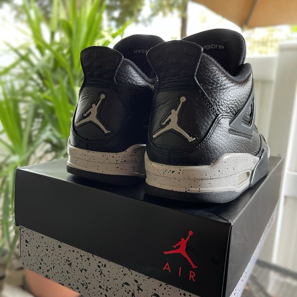 AIR JORDAN 4 Retro LS Oreo Black Grey Sz 10 - Picture 8 of 14